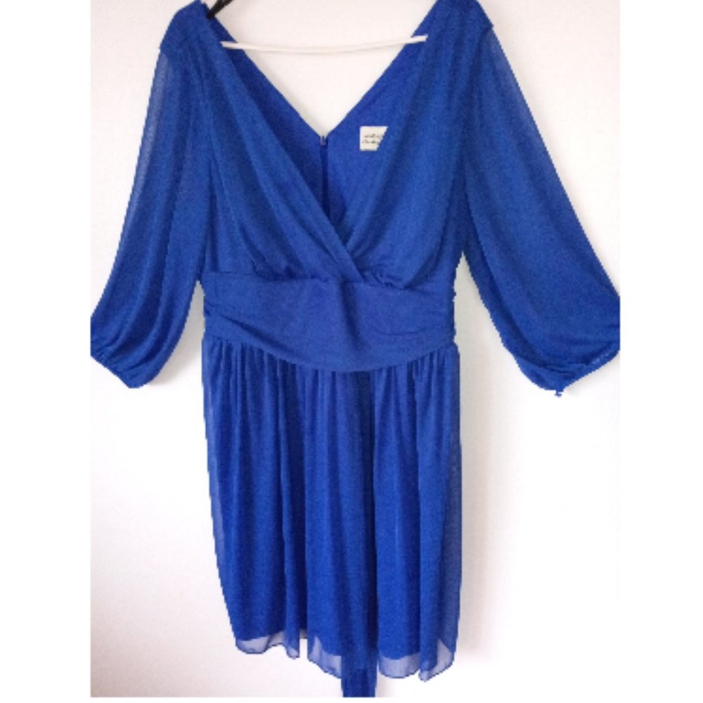 CANDLELIGHT & CHAMPAGNE Sz 3X Purple Chiffon Cocktail/Party Dress